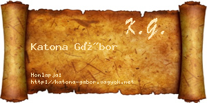 Katona Gábor névjegykártya