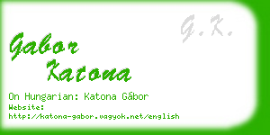 gabor katona business card